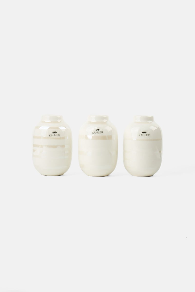 Kahler 3 Pcs Omaggio Vase Miniature, White  - Image 1