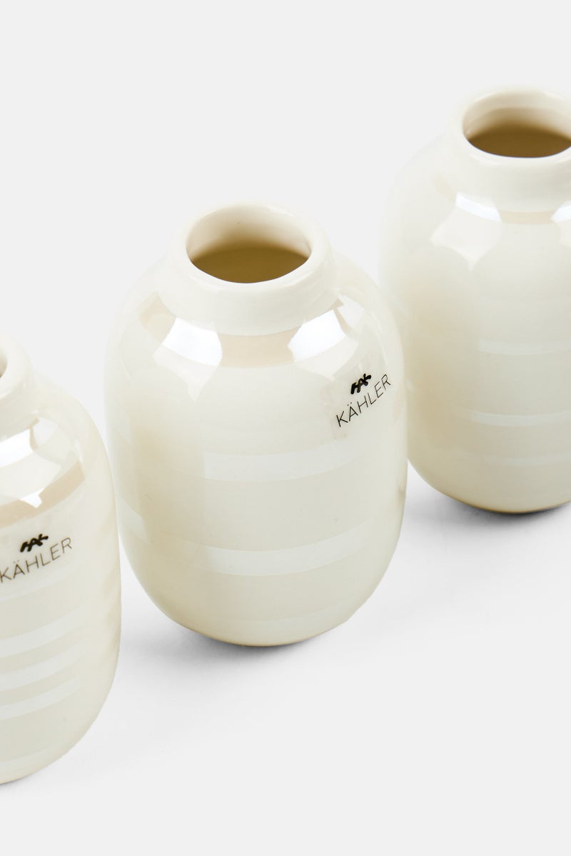 Kahler 3 Pcs Omaggio Vase Miniature, White  - Image 3