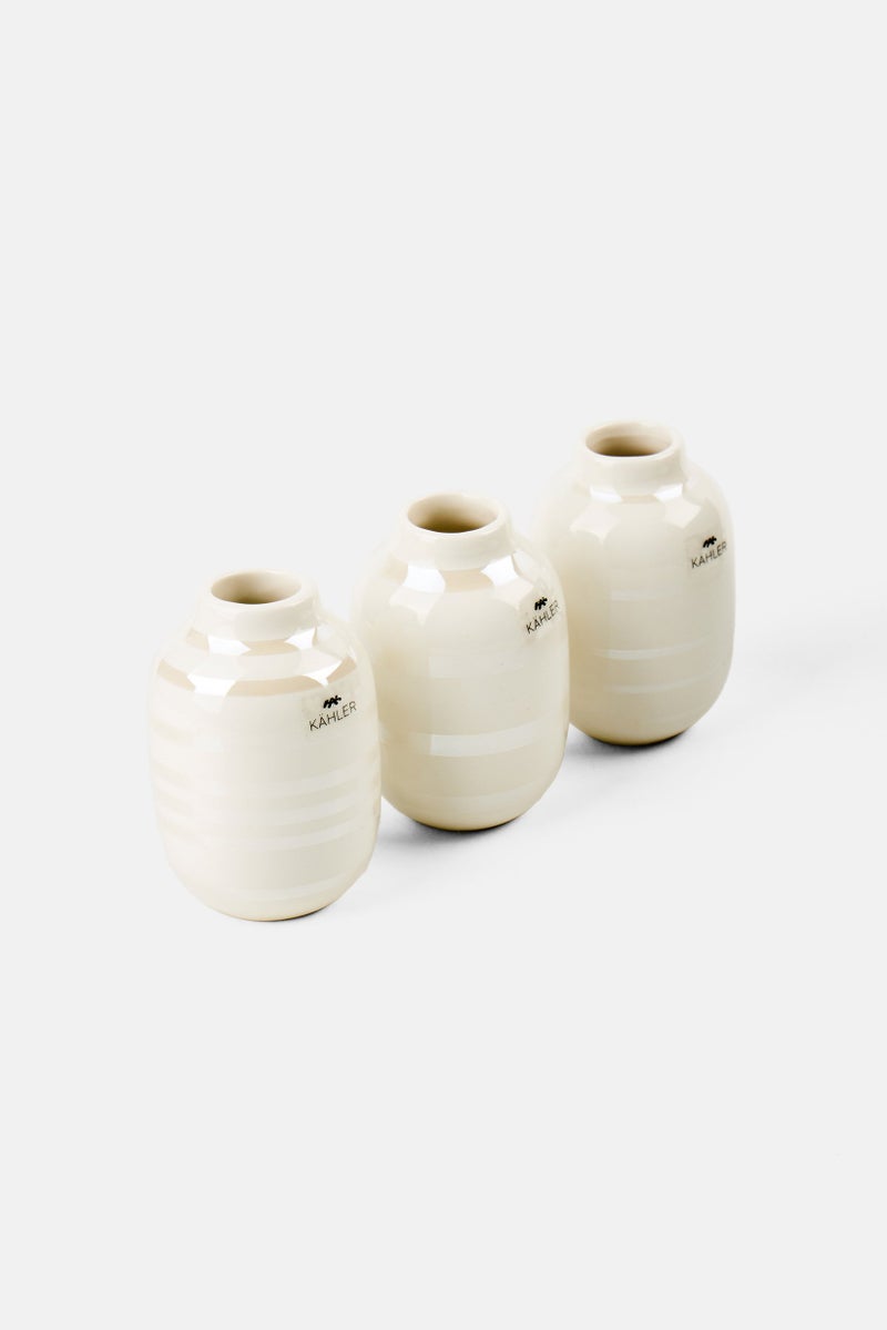 Kahler 3 Pcs Omaggio Vase Miniature, White  - Image 2