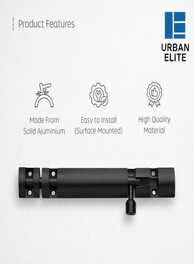 Urban Elite 2 Pack Premium Aluminum Tower Bolt 4 Inch, Tower Bolt for Main Door and Bathroom, Kundi Door Latch for Bedroom, Chitakni, Tower Bolt for Home,Offices Doors,Windows (Black, 4") - Image 4