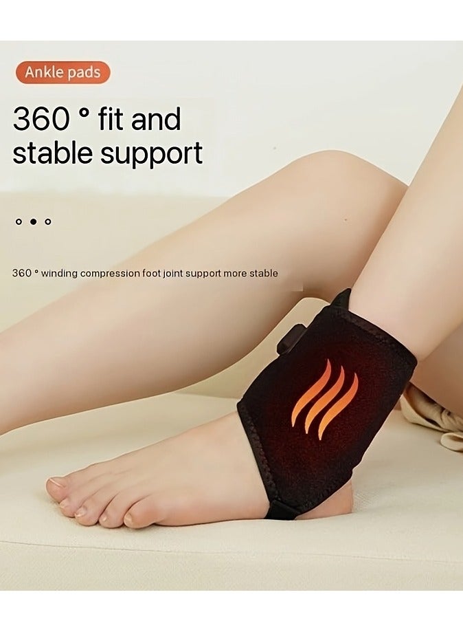 AROAQ USB Rechargeable Heated Ankle Wrap with 3 Temperature Control Carbon Fiber Thermal Ankle Brace for Sprain Prevention, Comfortable Warmth for Daily Use  - Image 4