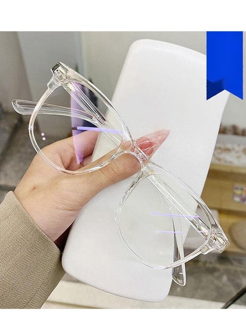Transparent color anti-blue light myopia glasses finished retro personality large frame plain face glasses