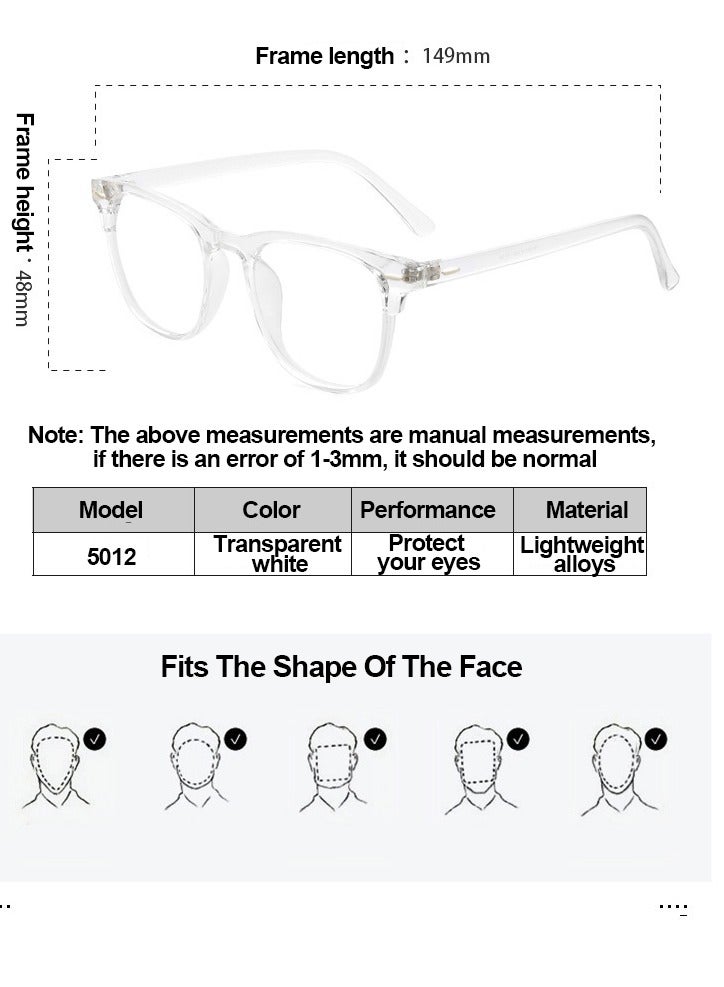 Transparent color anti-blue light myopia glasses finished retro personality large frame plain face glasses - Image 3