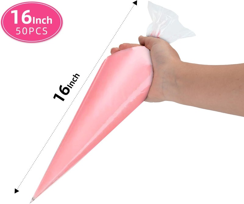 Naiircool 16 Inch Piping Bags Disposable, 50 Pcs Large Pastry Bags, Icing Bags, Cake Decorating Bags, Decorating Bags Large Piping Bags, Frosting Bags - Image 2