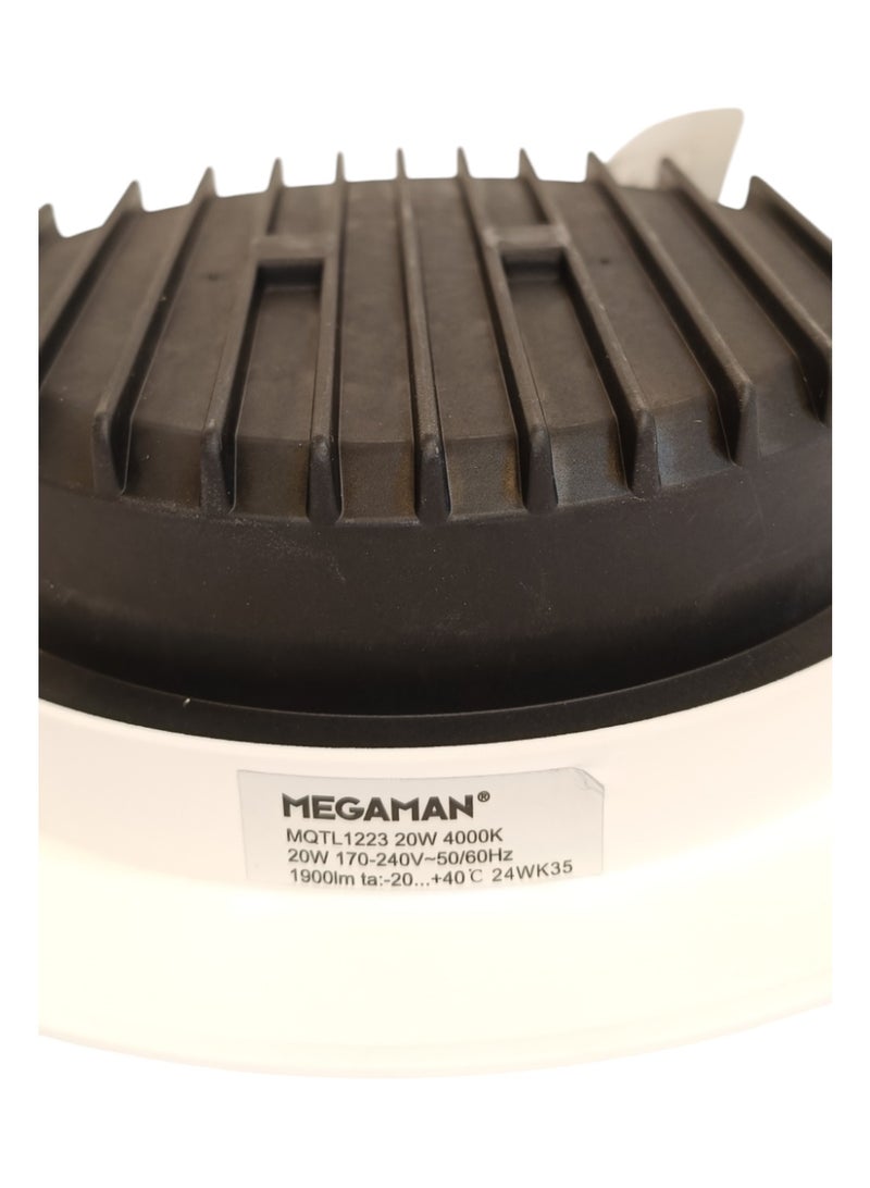 ميجامان Megaman Recessed 20W LED Downlight - Cool White(4000K)  - Image 4