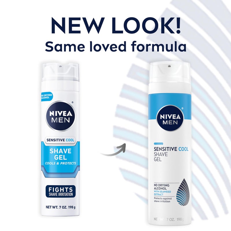 NIVEA MEN Sensitive Cooling Shave Gel with Chamomile and Seaweed Extracts, 3 Pack of 7 Oz Cans - Image 2