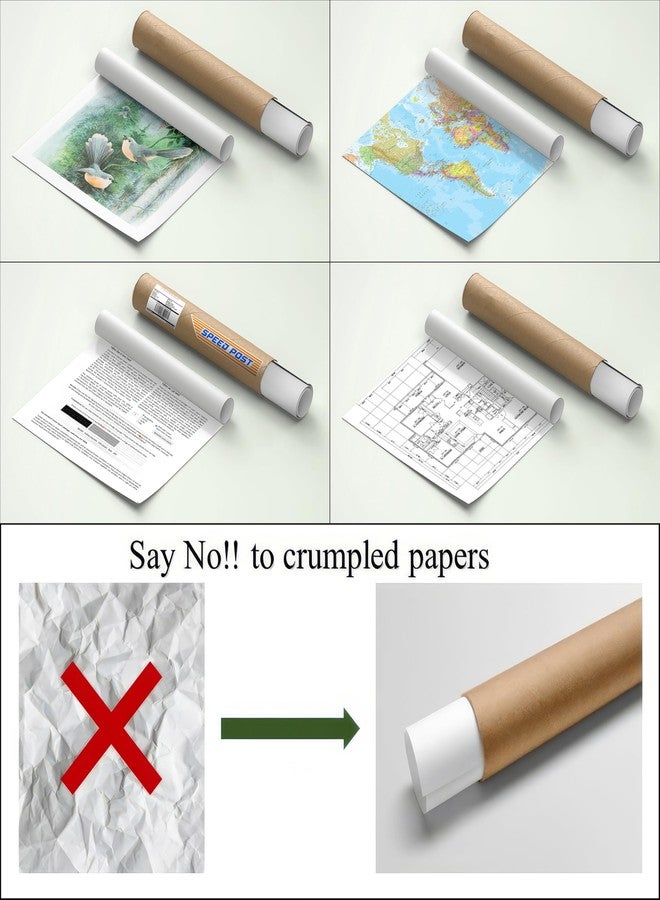 WallDesign Shipping Tube with End Caps (2 inch diameter x 14 inch long) – 3mm Thick Strong Paper Tube for Artwork,School Artworks, and Crafts – Ideal for Packing, Courier of Rolled Materials (6 Tubes) - Image 5