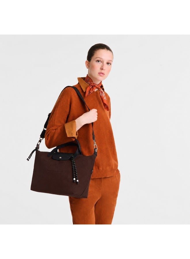 Longchamp Energy Large Crossbody Tote Bag, Chocolate Brown - Image 3