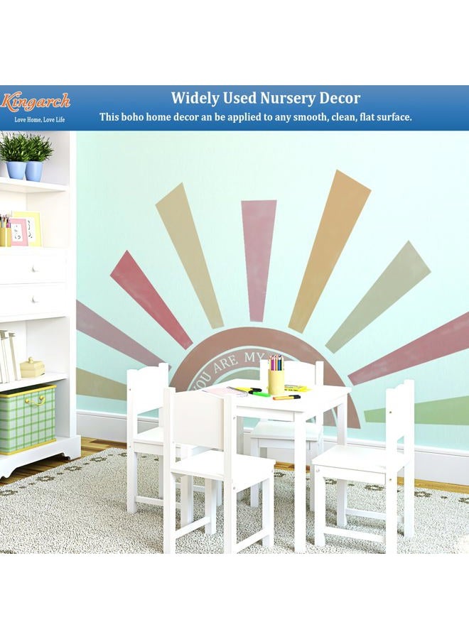 Kingarch Large Rainbow Sun Wall Decals, Inspirational Peel and Stick Fabric Nursery Wall Decor, Removable Home Room Wall Decor Murals Stickers for Kids Girls Toddler Bedroom Living Room Playroom - Image 3