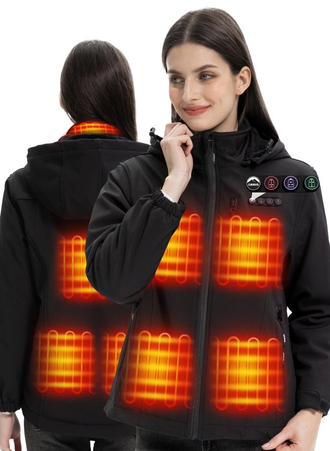 ARRIS Women`s Heated Jacket Waterproof, Electric Heating Coat with 7.4V Battery and Detachable Hood - 8 Heating Areas - Image 1