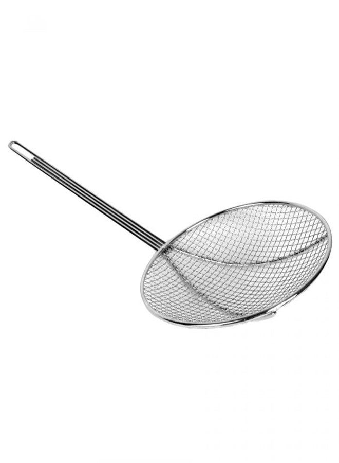 TrueCraftware- 12-Inch Round Wire Skimmer Nickel Plated- Mesh Strainer Skimmer Kitchen Utensil Food Strainer Skimmer Spoon for Cooking Sieve Sifters Rice Quinoa Pasta Fruits Vegetables - Image 1