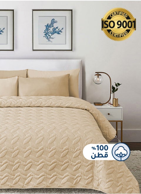 مفرش مضغوط مفرد من قطن، يناسب سرير بحجم 120 × 200 سم، 3 قطع، سلسلة إلميرا