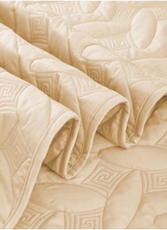 Master Home Textile 3Piece Cotton Bedspread Set Fits 120 x 200 cm Single Size Bed Single Size Compressed Comforter Set Elmira Series  - Image 3