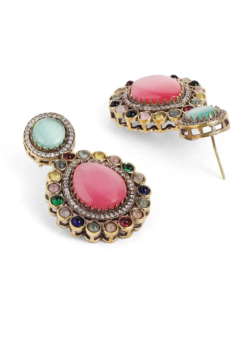 Priyaasi Polki Style Stone-Studded Jewellery Set