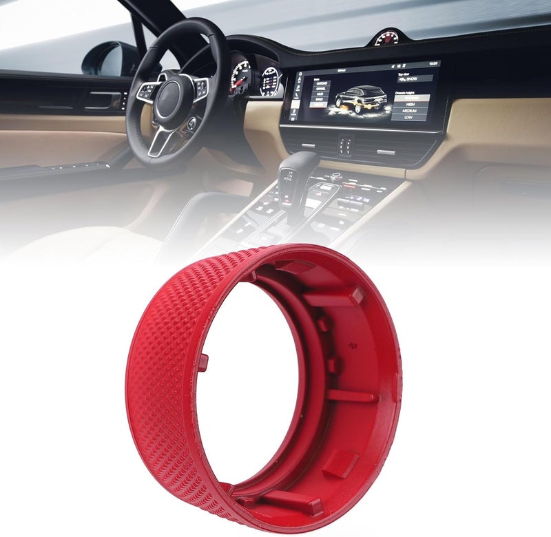 Steering Wheel Drive Mode Knob Cover Fit for 718 2016 to 2023 (982) and 911 2017 to 2019 (991.2) Sporty Driving Mode Knob Decorative Trim Plating Finish Lightweight ABS Plastic (Red) - Image 4