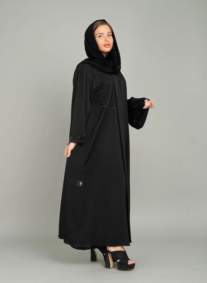اكسا عباية إماراتية مطرزة ملكي