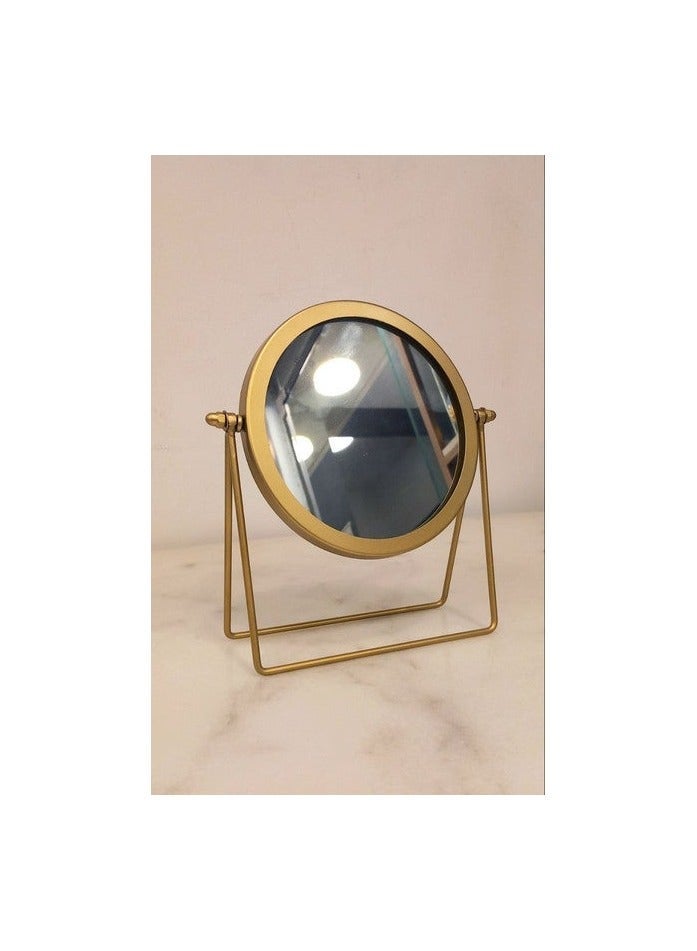 Decorative Metal Desktop Makeup Mirror - 22x17 cm - Image 2