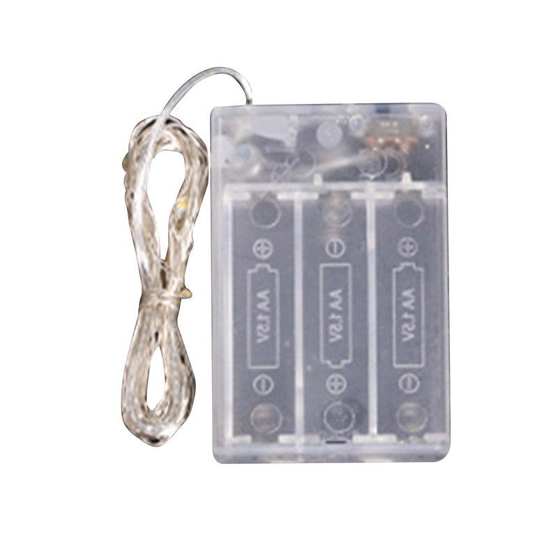 Copper Wire String Lights Battery Box, White - Image 1