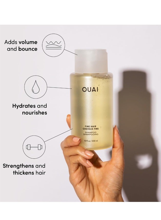 OUAI Fine Shampoo + Conditioner Set. Free from Sulfates. 10 oz Each. - Image 2