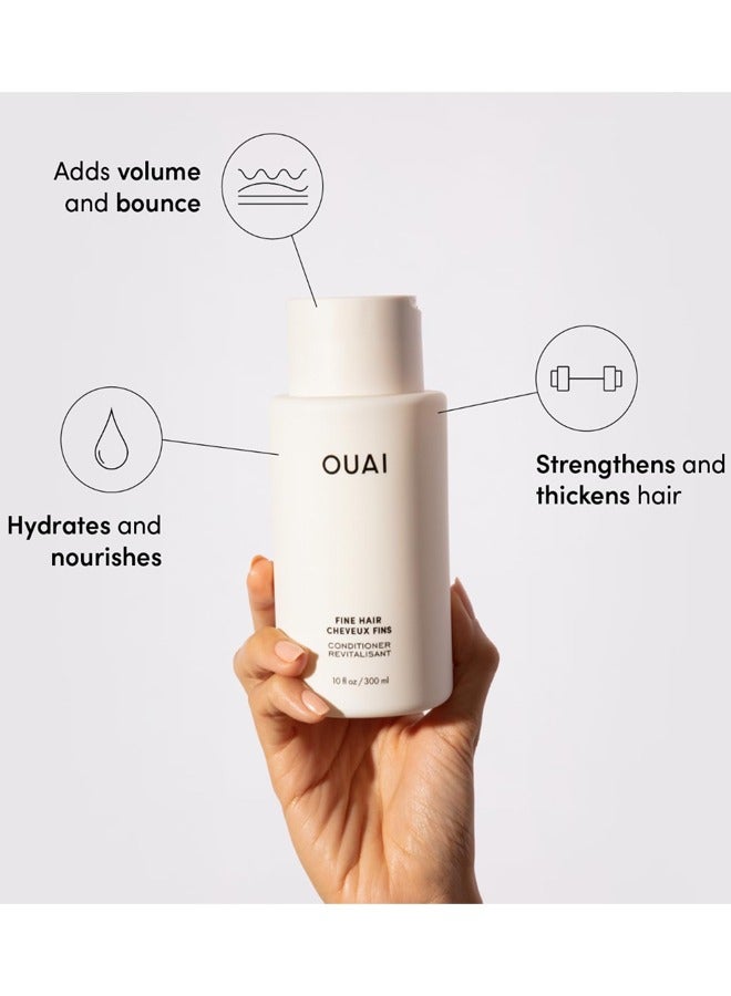 OUAI Fine Shampoo + Conditioner Set. Free from Sulfates. 10 oz Each. - Image 4