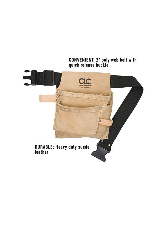Custom Leathercraft Custom Leathercraft IP489X Suede Tool Bag & Poly Web Belt, 3 Pocket  - Image 2