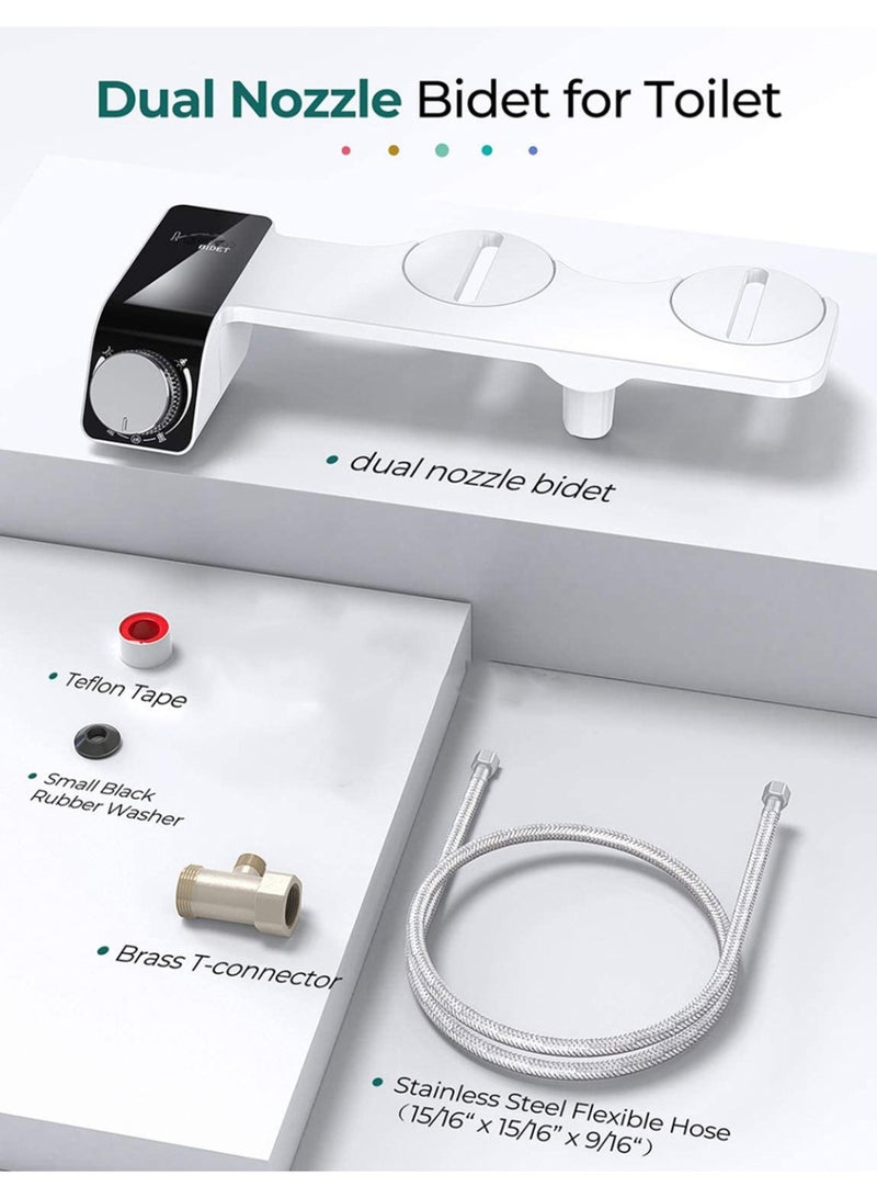 Adjustable Water Pressure Bidet Self-Cleaning Nozzle Fresh Water Non-Electric Bidet Attachment for Toilet Seat Easy Installation - Image 4