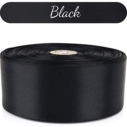 Nsilu 1-1/2 inch, Black Ribbon for Gift Wrapping 50 Yards Perfect Wedding Party Wreath Sewing DIY Hair Accessories Decoration Floral Hair Balloons Other Projects - Image 5