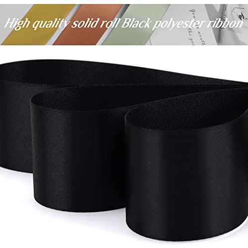 Nsilu 1-1/2 inch, Black Ribbon for Gift Wrapping 50 Yards Perfect Wedding Party Wreath Sewing DIY Hair Accessories Decoration Floral Hair Balloons Other Projects - Image 3
