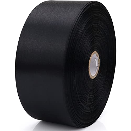 Nsilu 1-1/2 inch, Black Ribbon for Gift Wrapping 50 Yards Perfect Wedding Party Wreath Sewing DIY Hair Accessories Decoration Floral Hair Balloons Other Projects - Image 2