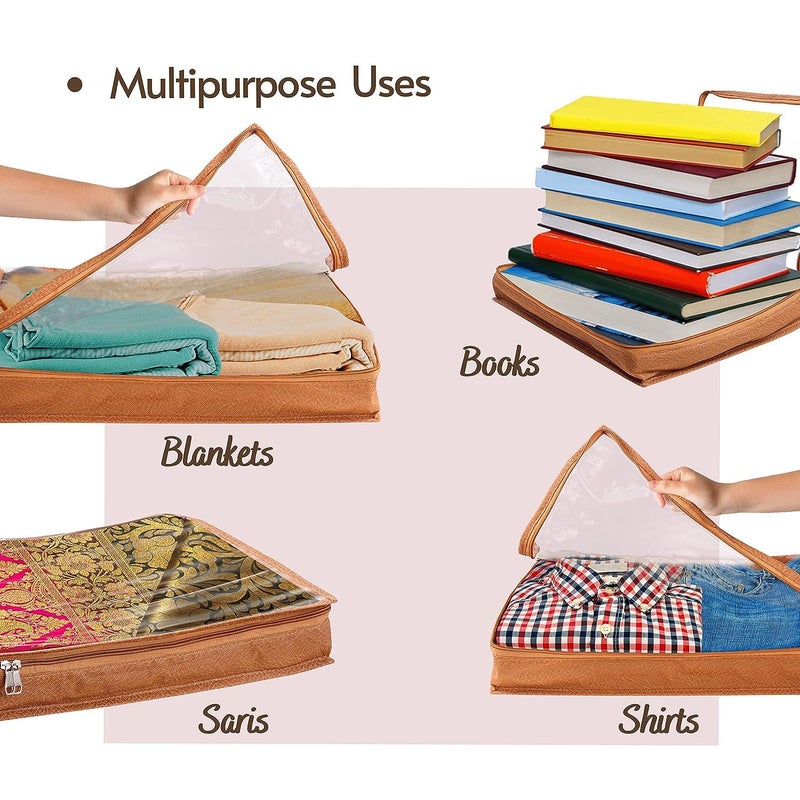 NicBex Saree covers for clothes with Zip Sari Cover bags for saree storage Saree Bags for wardrobe Storage Organizer for WardrobeSize 13 x 165 x 3 Inch Pack of 24 - Image 4