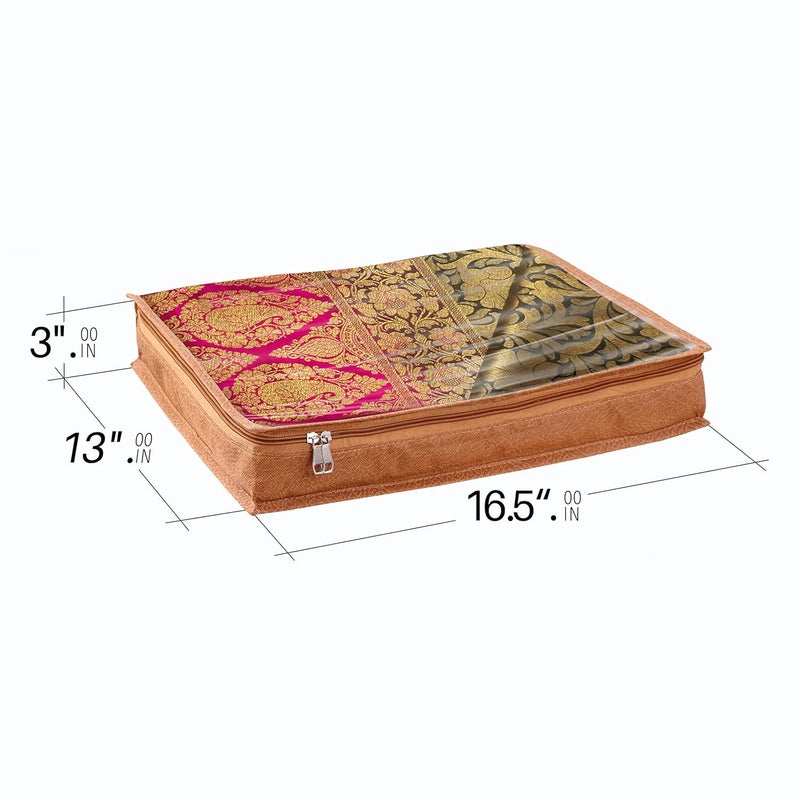 NicBex Saree covers for clothes with Zip Sari Cover bags for saree storage Saree Bags for wardrobe Storage Organizer for WardrobeSize 13 x 165 x 3 Inch Pack of 24 - Image 2