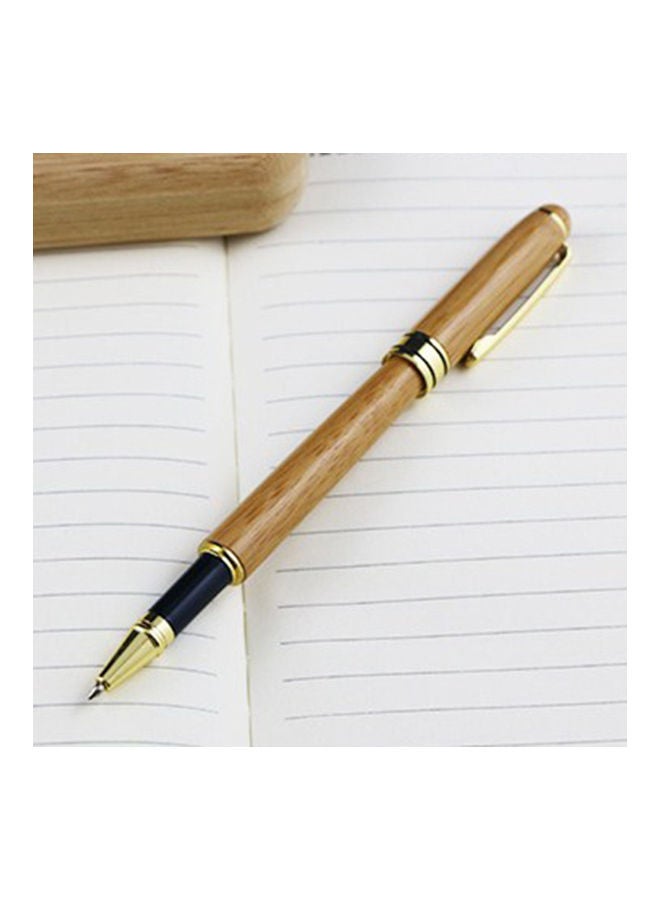 NIBEMINENT Elegant Bamboo Shell Roller Ball Pen Brown - Image 4