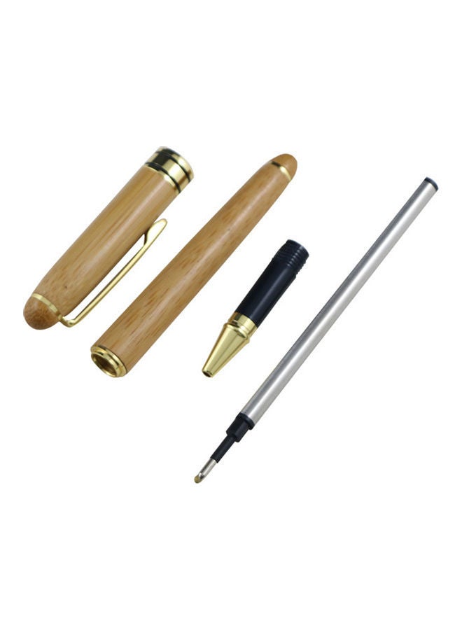 NIBEMINENT Elegant Bamboo Shell Roller Ball Pen Brown - Image 5