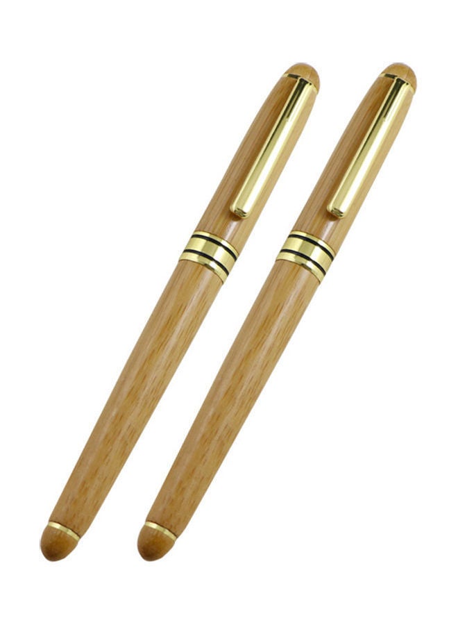 NIBEMINENT Elegant Bamboo Shell Roller Ball Pen Brown - Image 3