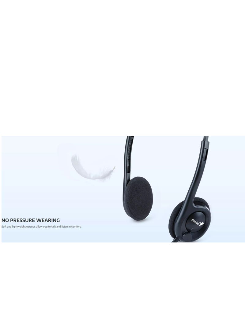 جينيس - HS-M200C سماعة رأس للمكتب خفيفة الوزن مزودة بميكروفون لإلغاء الضوضاء للمكتب ومركز الاتصال - Image 1