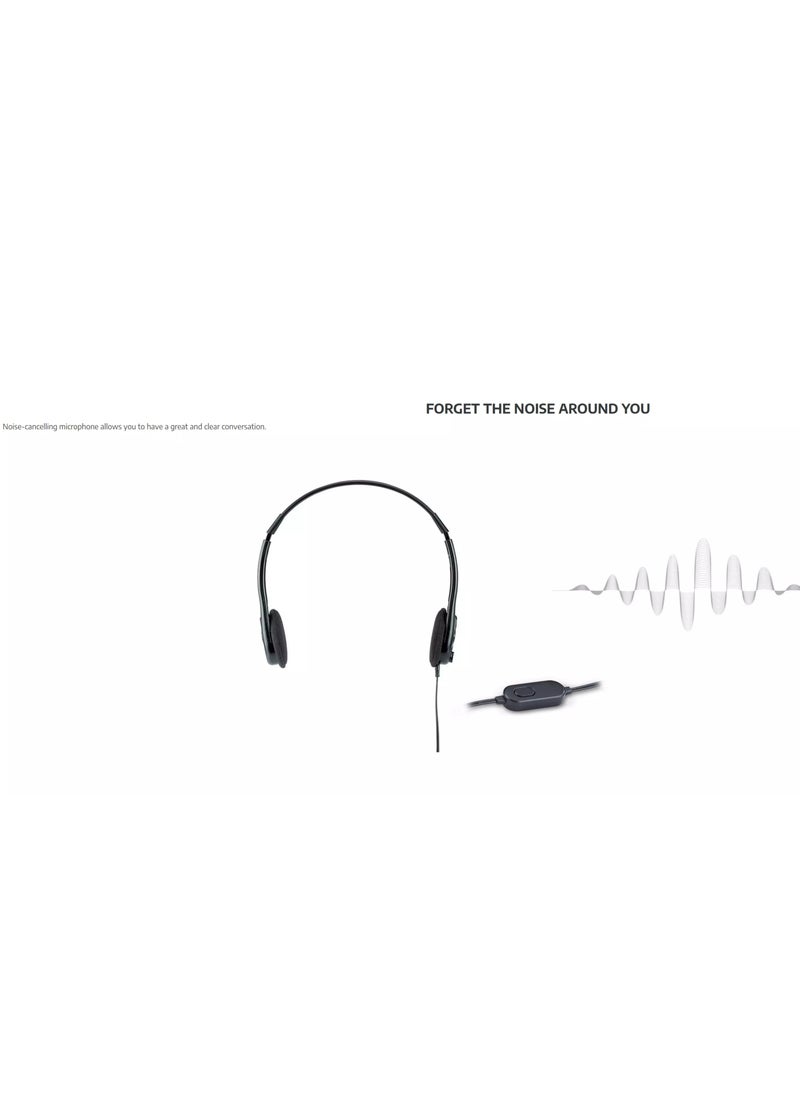 جينيس - HS-M200C سماعة رأس للمكتب خفيفة الوزن مزودة بميكروفون لإلغاء الضوضاء للمكتب ومركز الاتصال - Image 1