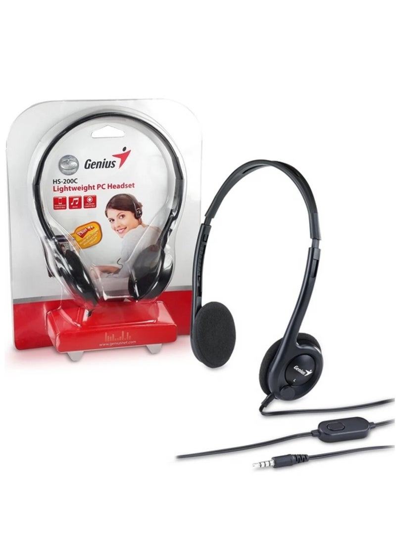 جينيس - HS-M200C سماعة رأس للمكتب خفيفة الوزن مزودة بميكروفون لإلغاء الضوضاء للمكتب ومركز الاتصال - Image 1