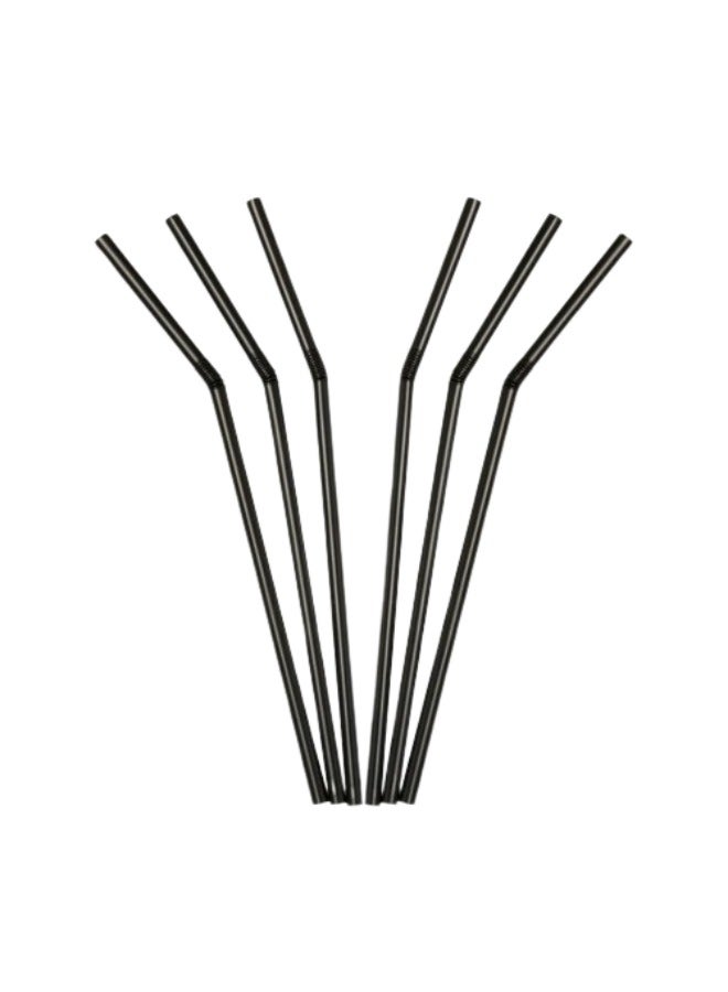 Halapack [50 PCS] Disposable Black Straw 6mm Straight Single Wrapped Jumbo Smoothie Straws Extra Wide Boba Bubble Tea Drinking Straws Black - Image 1