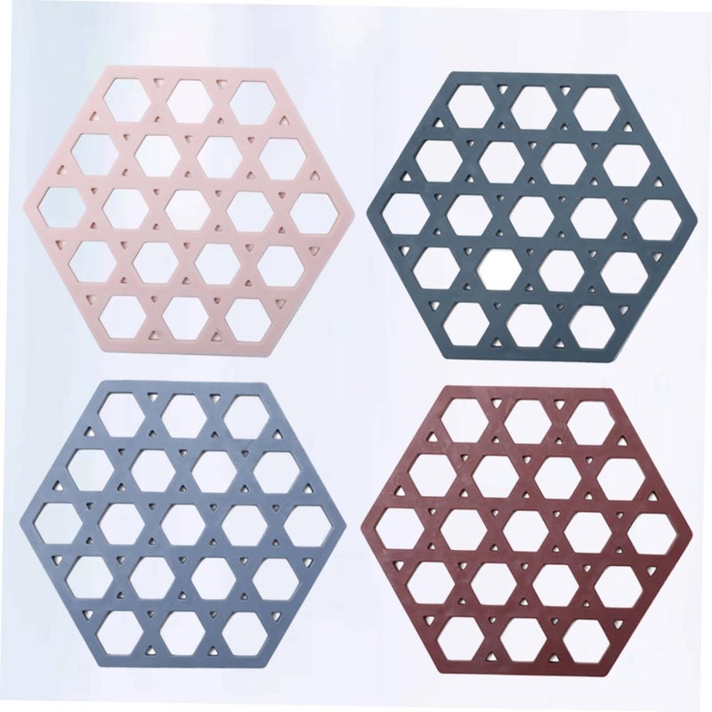 4PCS Thickened Heat Insulation Placemats Grid Pattern Cup Dish Mats for Kitchen Green Red - Image 4
