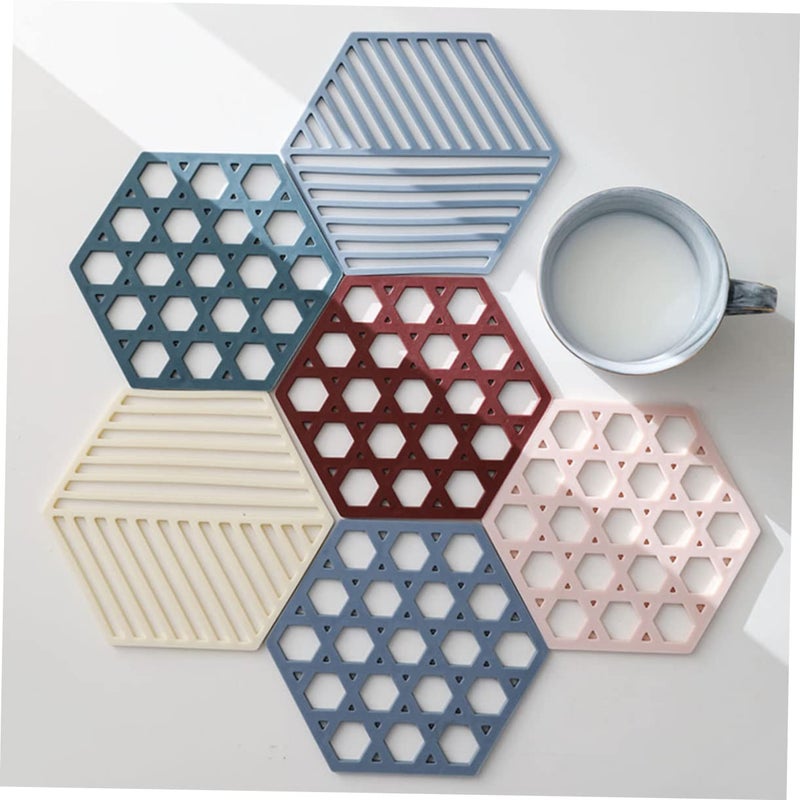 4PCS Thickened Heat Insulation Placemats Grid Pattern Cup Dish Mats for Kitchen Green Red - Image 3