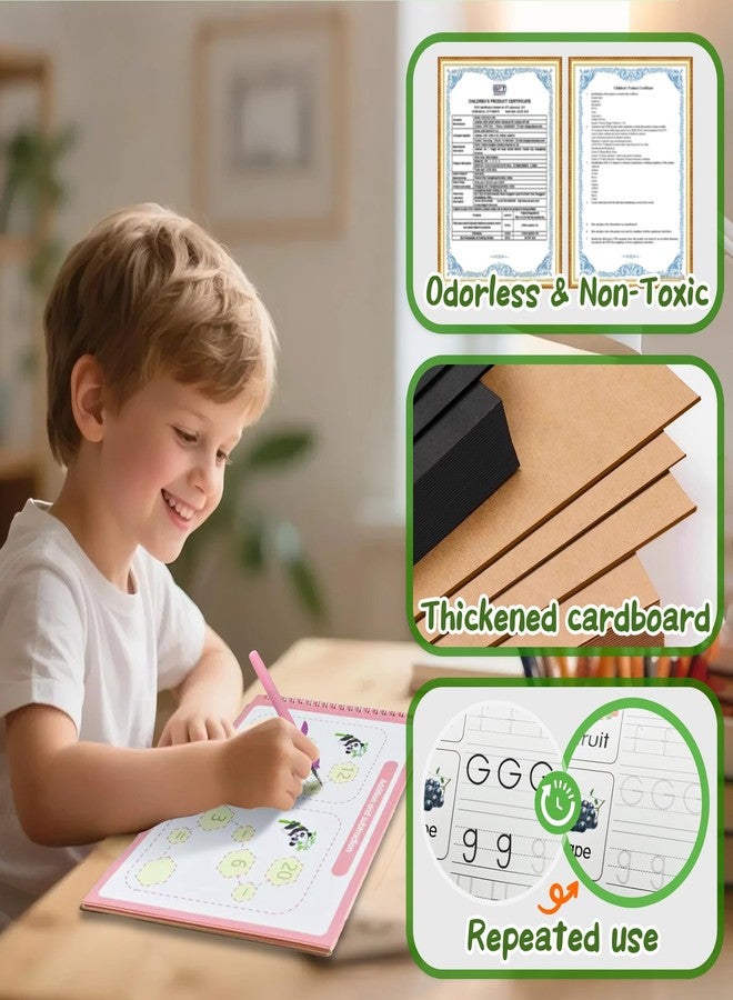 Flamax 5 Packs in 1 Large Reusable Magic Grooved Writing Practice for Kids with 2 Pen & 10 Refills, Disappearing Ink Handwriting Book, Magic Grooved Writing Practice for Kids - Image 5