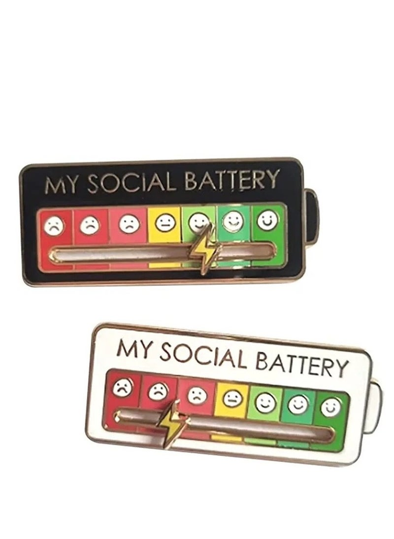 Gasin - Mood Shift Energy Brooch Personalized Couple Slideable Social Metal Badge Men's & Women's Pins Jewelry (White Single) - Image 1