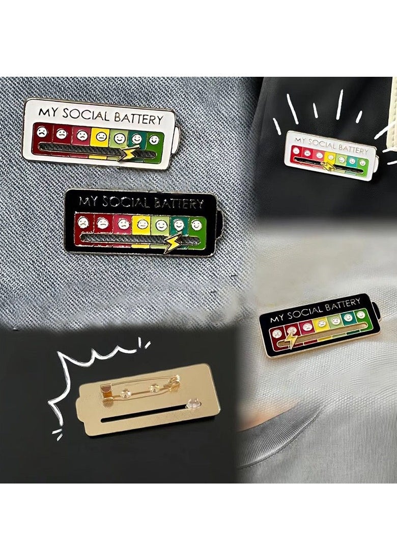 Gasin - Mood Shift Energy Brooch Personalized Couple Slideable Social Metal Badge Men's & Women's Pins Jewelry (White Single) - Image 1