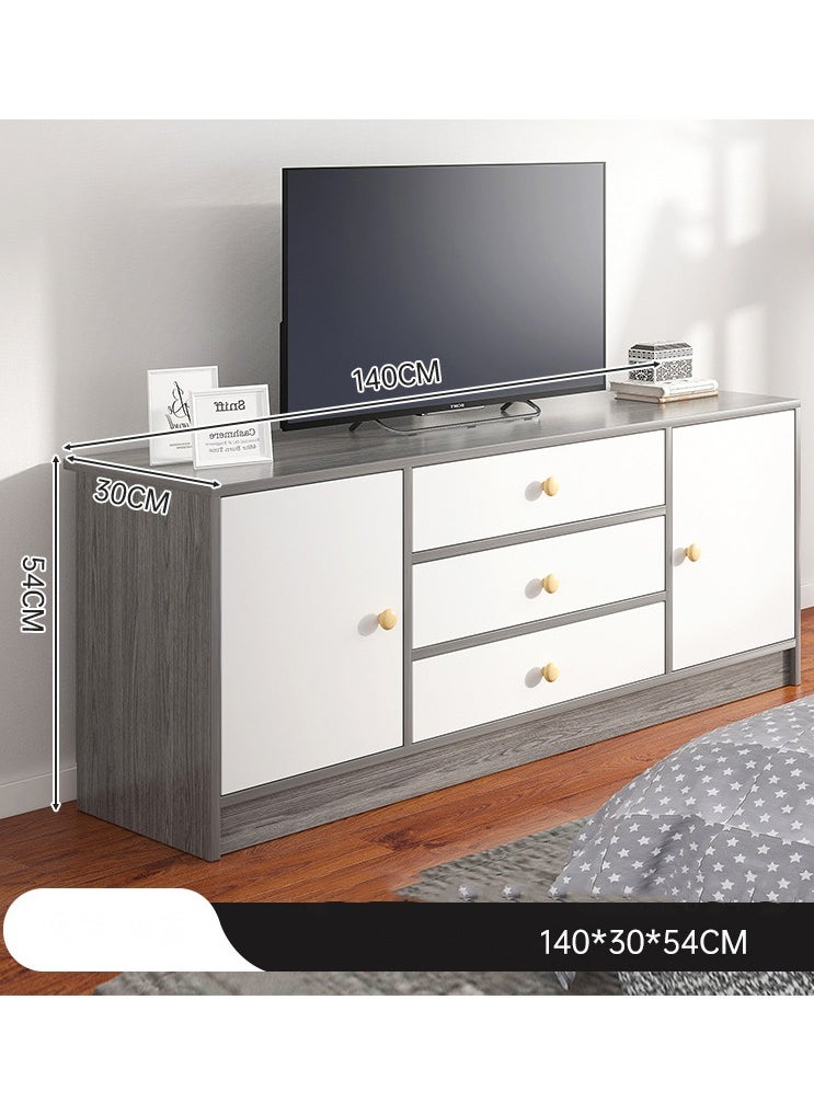 CityRiya-Long TV Table, TV Stand, Large TV Cabinet, 140cm Television Cabinet with Storage and Drawers, Living Room Furniture TV Table, Television Stand Modern Media Storage Stand Shelves  - Image 2