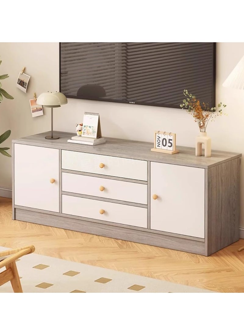 CityRiya-Long TV Table, TV Stand, Large TV Cabinet, 140cm Television Cabinet with Storage and Drawers, Living Room Furniture TV Table, Television Stand Modern Media Storage Stand Shelves  - Image 3