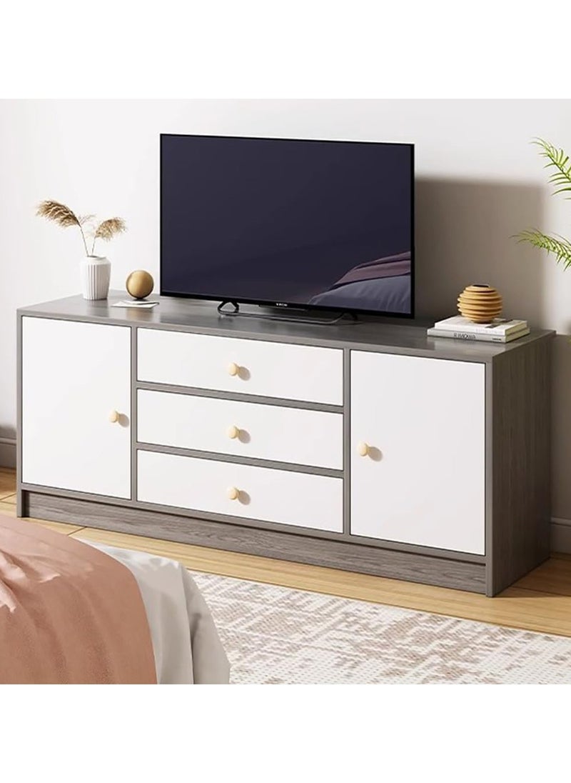 CityRiya-Long TV Table, TV Stand, Large TV Cabinet, 140cm Television Cabinet with Storage and Drawers, Living Room Furniture TV Table, Television Stand Modern Media Storage Stand Shelves  - Image 4