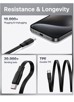 VOLTME 100W Retractable USB Type-C Cable 1m, Supports 5A Fast Charging with Power Delivery, Type-C to Type-C Car Charger Cable, Compatible with iPhone 16 Pro/16 Pro Max/16 Plus, iPhone 15 Series, iPad Mini 6, MacBook Pro/Air, iPad Pro, Samsung S25/S24/S23 Ultra, Huawei P60, High-Speed ​​Charging Cable with Power Delivery - Black  - Image 5