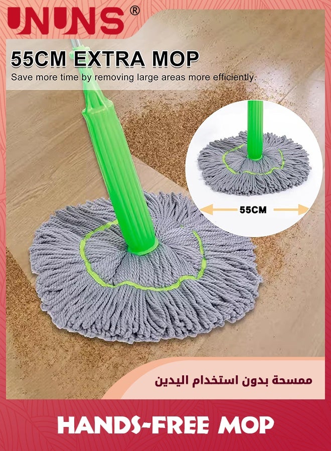 UNUNS Self Wringing Mop for Floor Cleaning,Long Handled Twist Mop with 2 mop heads for Kitchen,Home Office,Restaurant,Warehouses,Green  - Image 5
