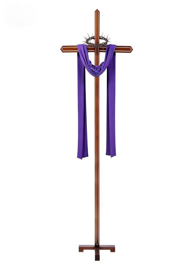 lukar 71 Inch Large Wooden Cross, Large Wooden Standing Cross for Church, Adjustable Wall Cross Decoration, Christmas Wedding Yard Standing Cross for Easter Communion - Image 1