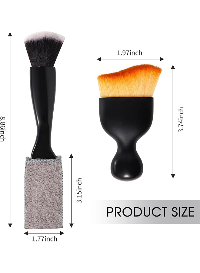 أوزيغالور 3 قطع من فرشاة الغبار الداخلية للسيارة، فرشاة ناعمة عالمية لتنظيف لوحة القيادة، لوحات التهوية، جلد لوحة القيادة - Image 2